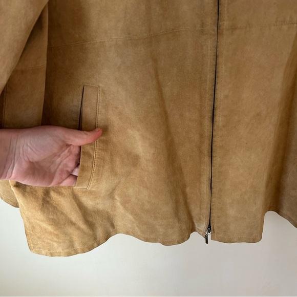 Vintage Terry Lewis Tan Beige Leather Suede Full Zip Jacket Men’s Size 2X - Picture 3 of 6